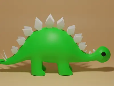 Cartoon Cute Dinosaur Stegosaurus Toy 3D model
