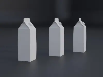 Milk Packaging Carton Low-poly 3D model