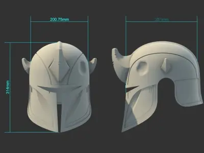 Horned Mandalorian Helmet 3D print model