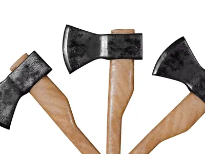 Modern Wooden Axe Realistic 3D Model Free low-poly 3D model