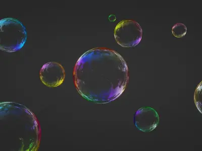 Bubbles - made in Blender Low-poly 3D model