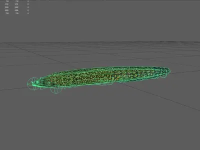 Eel fish Low-poly 3D model