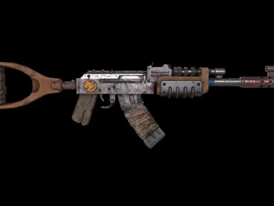 Rust Kalash Low-poly 3D model