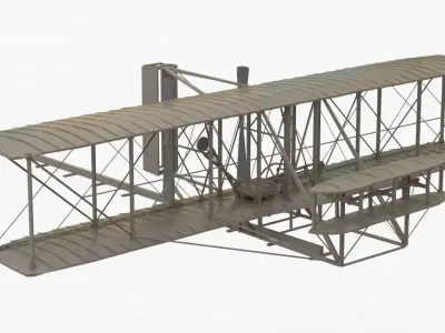 wright flyer Low-poly 3D model
