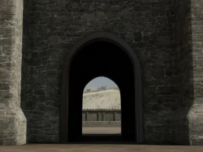 Castle Outer skirts Walls Customizable 3D model