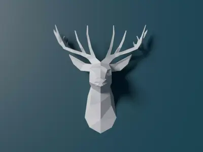 DEER HEAD LOW POLY 3D model