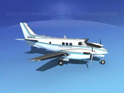 Beechcraft C-6 Transport State Police 3D model