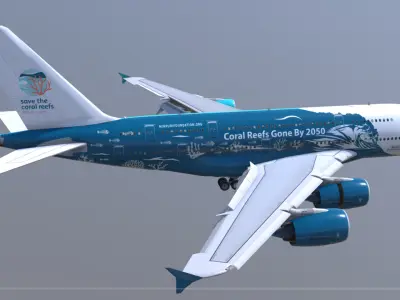 Airbus A380 HiFly 9H-MIP Low-poly 3D model
