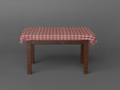 Dining table with chair  Free 3D model