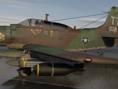 Douglas A-1E or AD-5 Skyraider 3D model