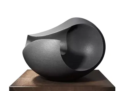 James Oughtibridge Jet Black Concave sculpture 3D model
