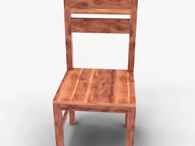  Classic Wooden Dining Chair 3D Model with  PBR Furniture Asset Low-poly 3D model