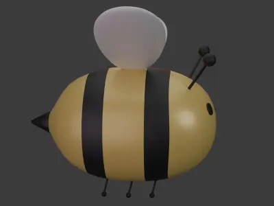 Cartoon Honeybee MAYA Rigged Low-poly 3D model