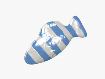 Swedish Fish Blue Stripe 3D model 3D model