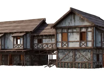 Medieval House 35 PBR 4K GameReady Low-poly 3D model