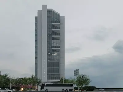 apartment building Low-poly 3D model