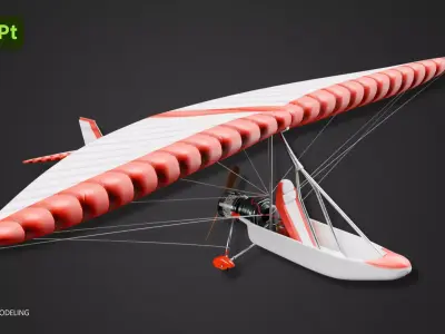 Hang Glider Low-poly 3D model