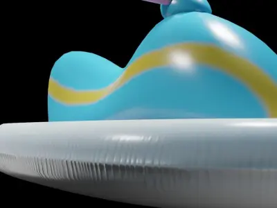 Jet Ski Pool Float Low-poly 3D model