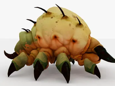 Grub Rigged and Animated Low-poly 3D model