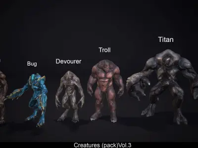 Creatures MegaPack Low-poly 3D model