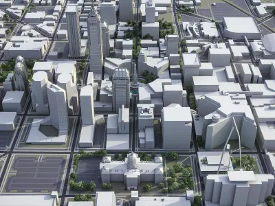 Indianapolis - 3D City Low-poly 3D model