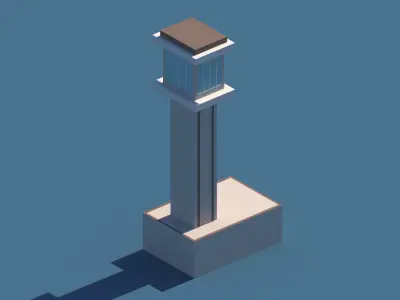 Cartoon Low Poly Airport Package Low-poly 3D model