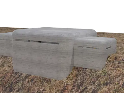 Bunker WW2 Low-poly 3D model