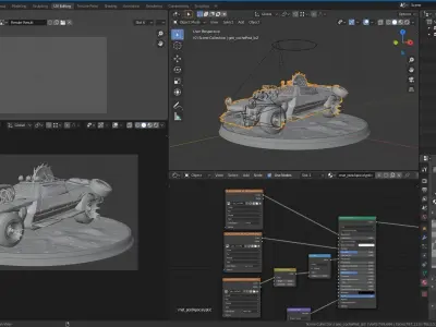 Post Apocalyptic Vehicle Blender Scene 3D model