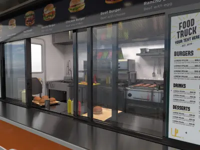 VW Crafter FoodTruck 3D model