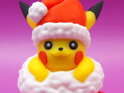Pikachu in a Christmas Sock - Fanart Free 3D print model