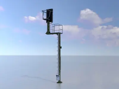 KS-Railway-Signal-Post 7000mm Version-3 Low-poly 3D model