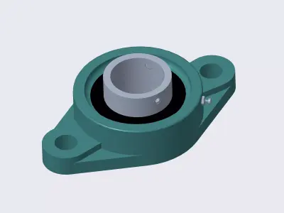 Ball Bearing Cast Iron Diamond Flanged Free 3D model