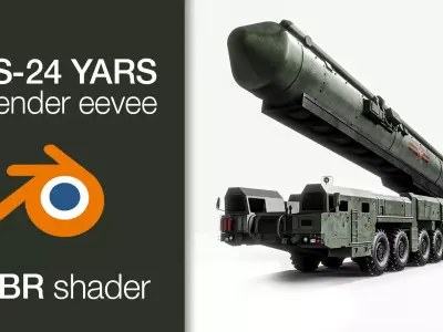 RS-24 Yars Topol-M Blender EEVEE-PBR 3D model