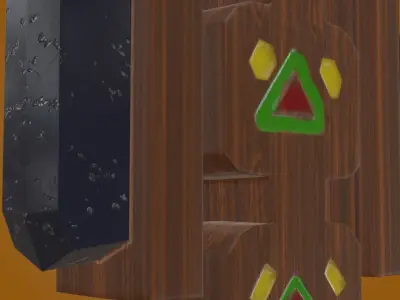 Wooden sword stylized PBR low poly game ready Low-poly 3D model