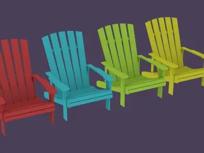 Adirondack Chair Low-poly 3D model purchase