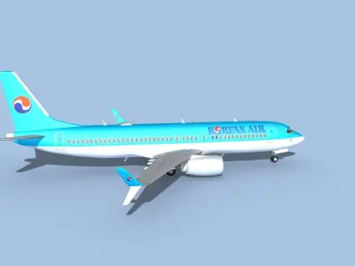 Boeing 737-800 Max Korean Air 3D model