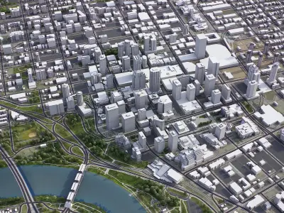 Edmonton Low-poly 3D model