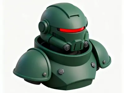 Heavy Juggernaut Helmet 3D Model 3D Model Low-poly 3D model