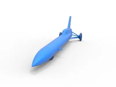 Blue Flame jet car 3D print model