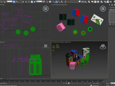 Drinks and boxes 3D model