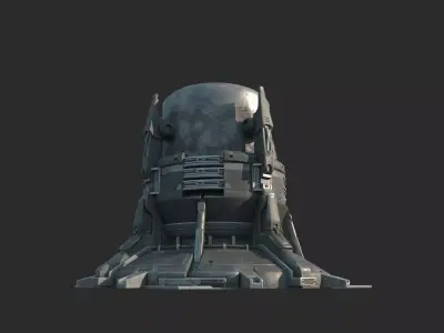 Future sci-fi style launch well 3D model
