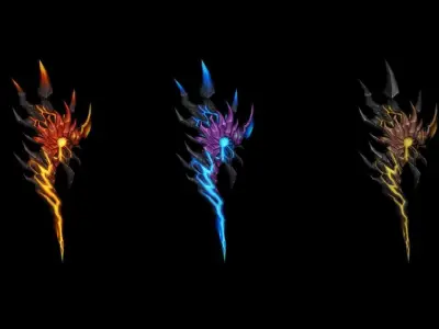 Infernal Battle-Gloves Low-poly 3D model