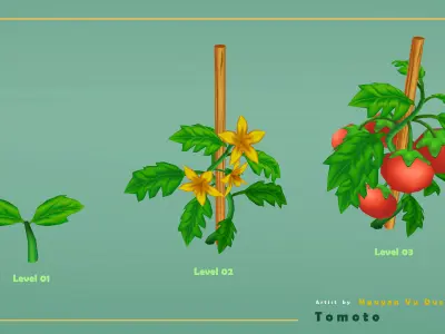 Free Pack - Stylized Tomato Free low-poly 3D model