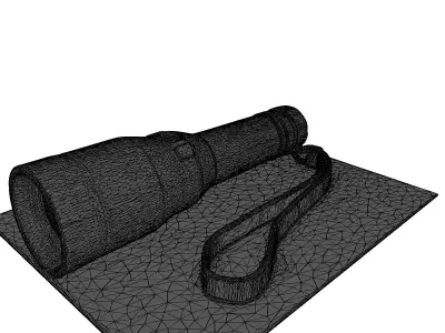 Black Tactical Flashlight Broken Lens 3D model
