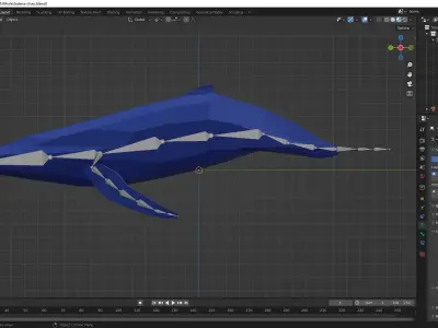 Simple LowPoly Whale Free low-poly 3D model