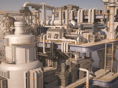 Sci-fi OilRig 3D model