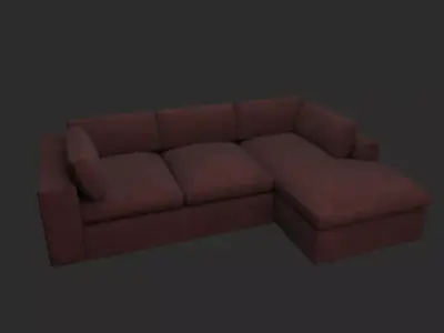 Leather sofa Free low-poly 3D model purchase