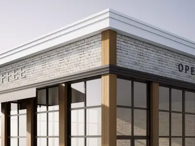 coffee shop Low-poly 3D model