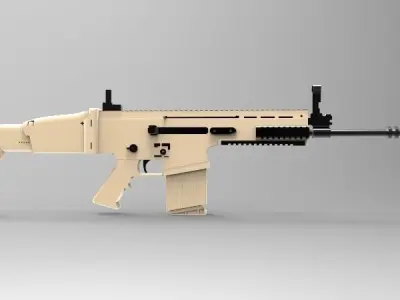 SCAR H Assault Rifle Free 3D model