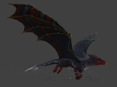 Dragon rigged and game ready Low-poly 3D model